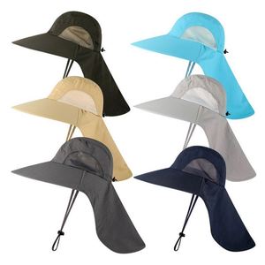 Quick Dry Nylon Wide Brim Fishing With Neck Flap Upf 50+ Protection Bucket <b>Sun</b> <b>Hat</b> Cap Kappe for <b>Men</b> and Women Hiking - Product Image 3