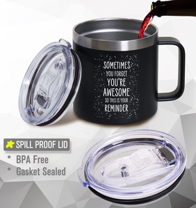 Tùy Chỉnh Số Lượng Lớn 14Oz Thép Không Gỉ Đôi Tường Chân Không Cách Nhiệt Thân Thiện Với Môi Cá Nhân Cốc Cà Phê Xử Lý Nắp Cho Đảng Sử Dụng - Product Image 4