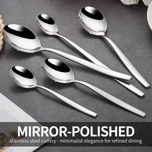 공장 맞춤형 식용 디저트 차 아이스 스푼 스테인레스 스틸 에스프레소 스푼 세트 로고 - Product Image 4