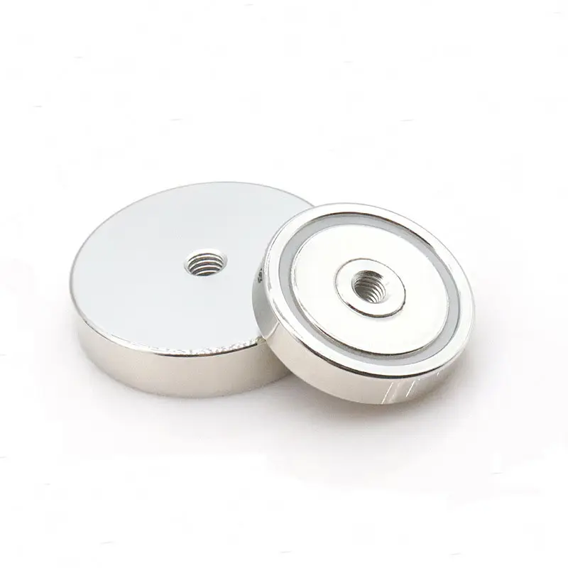 Ndfeb magnet mangkuk magnet, benang datar magnetik dengan lubang lurus anti-tabrakan lengan baja magnetik kuat