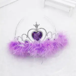 Love Party Child Princess Magic Crown Cake Top Flower Birthday Baby Shower Party Bouquet Crown Gift For Children