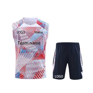 قم بتخصيص شعارك الخاص على ملابس رياضية رجالية للبالغين، سترة تدريب فارغة من البوليستر، قميص كرة قدم تايلاندي بدون أكمام، أطقم زي موحد - Product Image 6