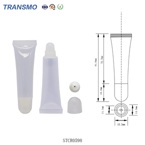 Tubes de gloss à lèvres écologiques, contenants pour baume à lèvres, 15 ml, plastique transparent, bouchon à vis, logo personnalisé - Product Image 2