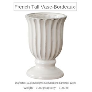 Vase en céramique rétro français Hydroponique Style médiéval américain Luxe léger Arrangement floral Salon Table à manger Décoration de la maison - Product Image 6