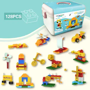 128pcs Large Particles Plastic Building Blocks Kids Toy Set Early Education Toys Science and Technology Brick Toy