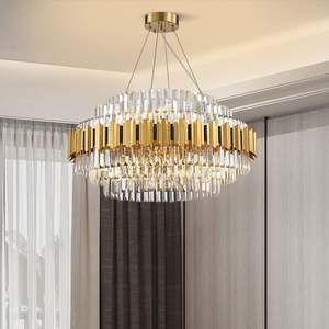 <span class=keywords><strong>Lampadario</strong></span> <span class=keywords><strong>Moderno</strong></span> in Cristallo LED di Lusso Nordico Grande in Metallo Dorato <span class=keywords><strong>Rustico</strong></span> Personalizzato per Hotel e Soggiorno - Product Image 2