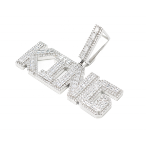 Hip Hop GRA glacé D couleur Baguette Moissanite 925 argent Sterling Pass diamant testeur personnalisé lettre roi pendentif pour hommes - Product Image 5