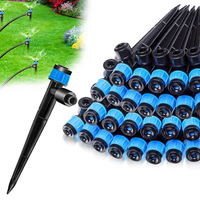 Geweldige irrigatie Push Lock druppelaar met verstelbare flow vortex nozzle, eenvoudig te reinigen, past op 1/4 inch irrigatiebuis voor moestuin.