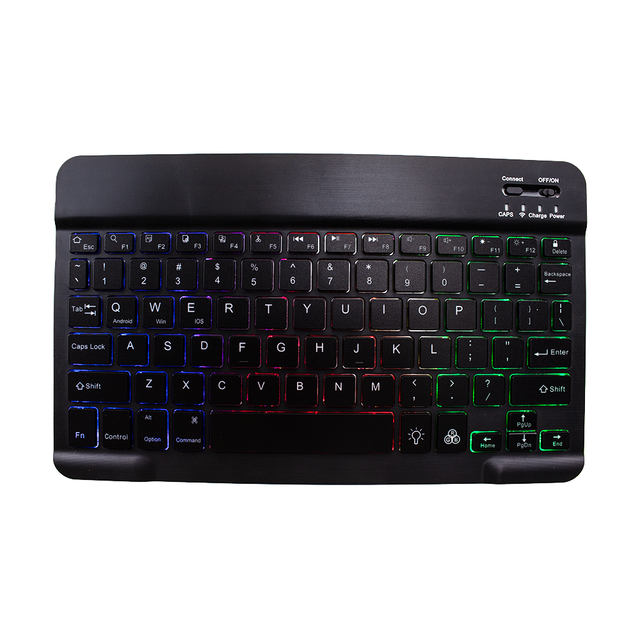 2024 New SS01 Custom Logo Universal 10-Inch Mini Thin Black Wireless Keyboard Backlight Connects Cellphone/Tablet Plastic for