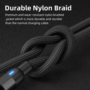 Usb Mobile Charging Cable Wholesale Phone Accessories 540 Degree Rotation 3 In 1 Magnetic Usb Charging Cable Led Indicator Phone Charging Cable
