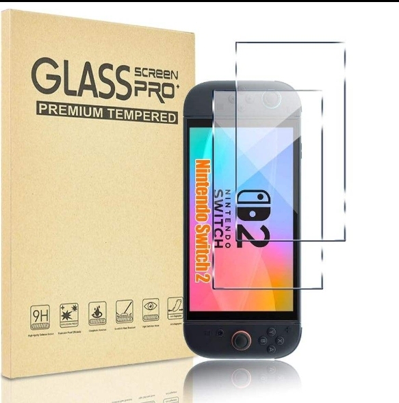 2 Pack With Retail Package 0.3mm 9H Glass Screen Protector for Nintendo Switch 2 Screen Protector Nintendo Switch Oled Film Lite