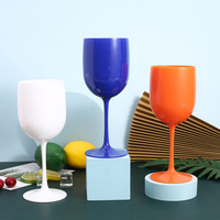 Tasses à vin colorées vintage en acrylique Cadeaux de mariage Anniversaire Grande tasse à eau Flûtes à champagne en plastique Gobelets