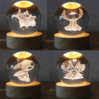 Boule de cristal de quartz transparente Angel Foreign Trade Wholesale, veilleuse créative gravée en 3D, ornement de bureau lumineux