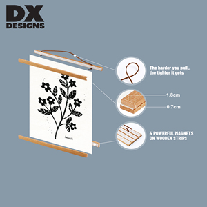 Tùy Chỉnh Kích Thước Màu Từ Áp phích Móc Áo Khung Gỗ Bằng Gỗ Nam Châm Vải Tác Phẩm Nghệ Thuật In Chốt Từ Áp phích Móc - Product Image 2