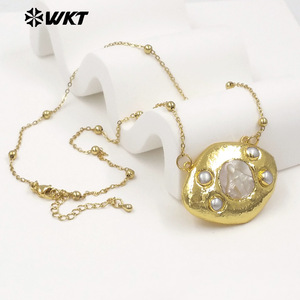 WT-JN391 Collier <span class=keywords><strong>de</strong></span> haute qualité avec chaîne fine à perles et pendentif religieux Sainte <span class=keywords><strong>Marie</strong></span> plaqué or pour femme, bijoux <span class=keywords><strong>de</strong></span> mode - Product Image 2