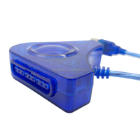 Adaptateur de manette de jeu double USB pour PS2 pour manette PS2 double port vers PC Adaptateur USB pour manette de jeu PS2 USB