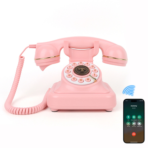<span class=keywords><strong>Téléphone</strong></span> <span class=keywords><strong>fixe</strong></span> rechargeable USB-C de style <span class=keywords><strong>vintage</strong></span> avec fonction haut-parleur et assistant vocal - Product Image 3