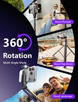 LISEN 2026 - Trípode Selfie Stick de 67 Pulgadas con Apertura Automática en 0.01s y Control Remoto para iPhone y Android, Kit de Vlog para Creadores de Contenido