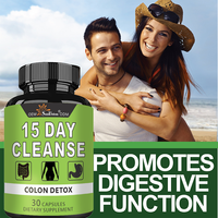 Capsules Détox Colon Nettoyant en 15 Jours OEM ODM, 30 Comprimés, Complément Alimentaire pour la Santé Intestinale, Favorise le Nettoyage du Colon