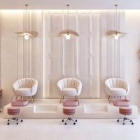 Mobilier de salon de beauté, aménagement intérieur complet sur mesure, station de manucure, décoration de salon de coiffure tout-en-un, rénovation.