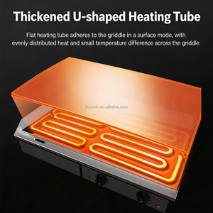 เตาไฟฟ้าแบบตั้งโต๊ะ ราคาโรงงาน แผ่นเรียบเคลือบสารกันติด สำหรับย่างเบอร์เกอร์ <span class=keywords><strong>ไส้กรอก</strong></span> เป็นมิตรกับสิ่งแวดล้อม - Product Image 4