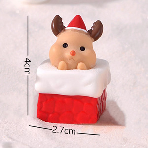Figurines miniatures de Noël Bonhomme de neige et renne, décorations en résine mignonnes et durables peintes à la main pour le décor de village de Noël, loisirs créatifs et fêtes - Product Image 3