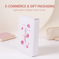 Boîte d'expédition en carton ondulé vide, élégante, écologique, personnalisable, pour emballage de cosmétiques, de maquillage et de cadeaux, vente en gros
