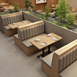 Juego de Mesa y Sillas de Comedor Modernas para Hotel, Cafetería, Pizzería, Restaurante, Sofá y Sillas con Respaldo - Product Image 2
