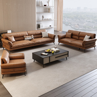 Canapé de réception de bureau style chinois moderne pour appartement, espace VIP professionnel, canapé de bureau en cuir avec table basse intégrée