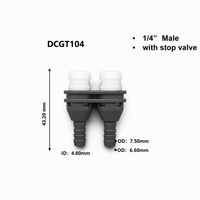 Vente en gros usine Raccord rapide double en plastique POM 1/4 pouce pour deux lignes, connecteur de tuyau d'eau double pour cyclisme thermique