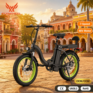 Bicicleta Eléctrica Plegable de Fábrica China con Motor Trasero de 500W, 7 Velocidades, Batería de Litio, Llantas Gruesas de 20 Pulgadas para Montaña - Product Image 1