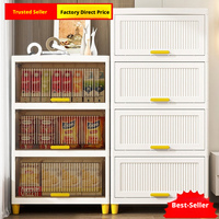 Rak Penyimpanan Lipat, Lemari Penyimpanan Rumah Tangga, Lemari Camilan Bertingkat, Rak Mainan Berdiri untuk Dapur dan Kamar Tidur, Ruang Tamu