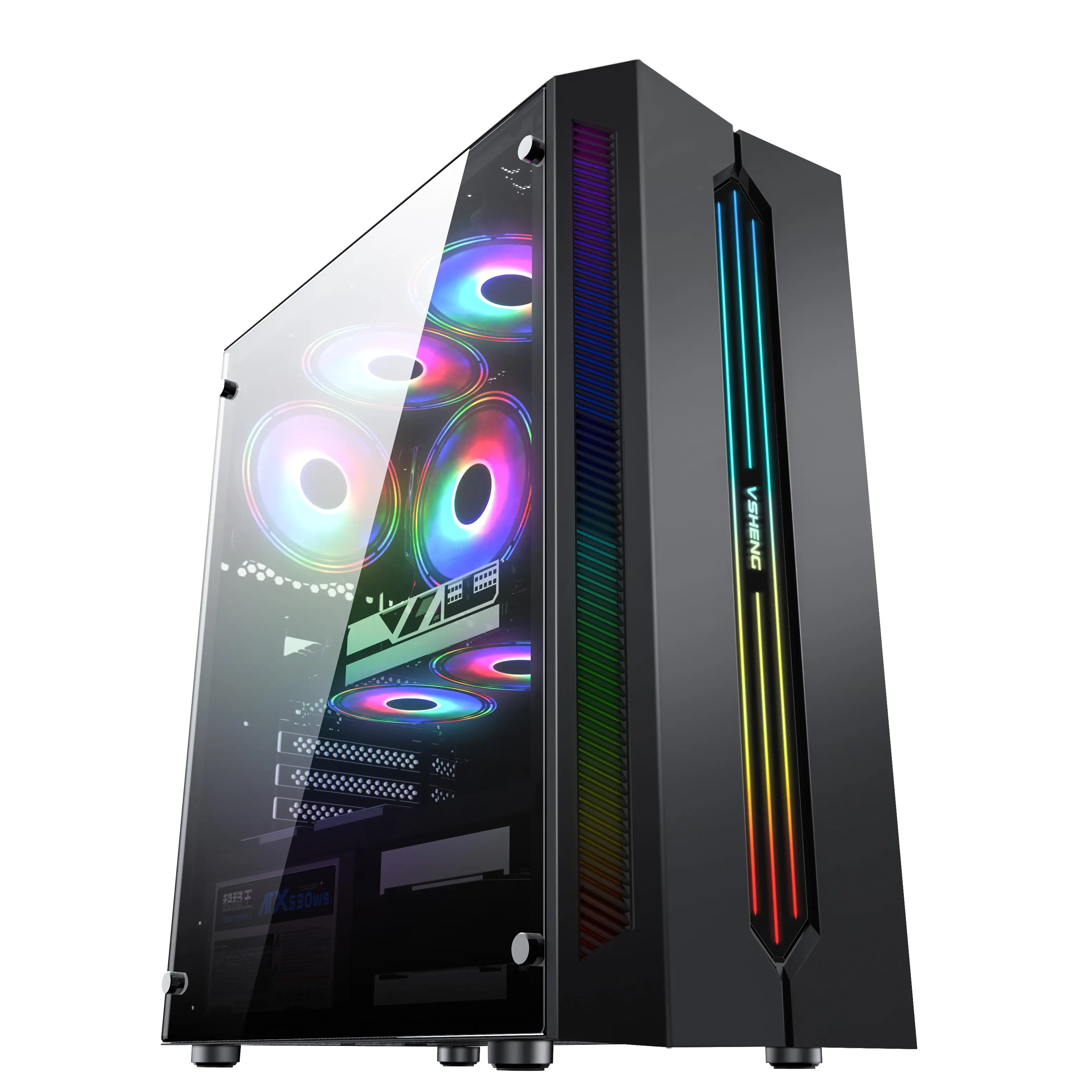 Vsheng JIAN YING ATX-funda de ordenador de estilo moderno, torre para juegos de ordenador con DVD