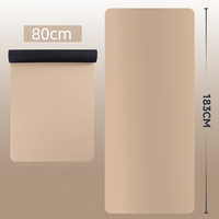 SHENGDE personnalisé Beige Pilates tapis fabricant recyclé pliant coulissant 80cm largeur supplémentaire épais 5mm tapis de Yoga en caoutchouc Pu