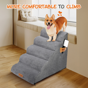 Nobleza di lusso in schiuma a 5 passi rampa per cani accessorio per animali con rullo per pelucchi scala modello animale letto in tessuto per gatti - Product Image 6