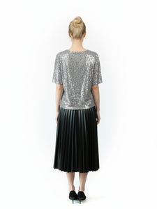 FALDA <span class=keywords><strong>MIDI</strong></span> CASUAL DE PIEL PU SUAVE PLISADA - Product Image 4