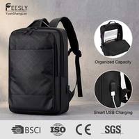Sac à dos pour ordinateur portable de style anglais rétro, avec chargement USB, imperméable, en double cuir, pour adolescents et étudiants, vente en gros
