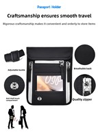 Porte-passeport de voyage personnalisé avec sangle de cou, multifonctionnel, en nylon, blocage RFID, portable, léger, imperméable, toutes saisons
