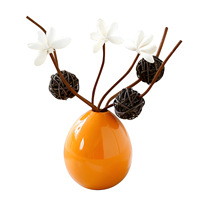 Vente en gros de bâtons de diffuseur d'anche en céramique de fleur bouteille de parfum ensemble de diffuseur de parfum de maison de luxe avec boîtes d'emballage