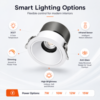Spot encastré LED COB tout aluminium anti-éblouissement, projecteur de plafond dimmable pour intérieur, maison et commerce