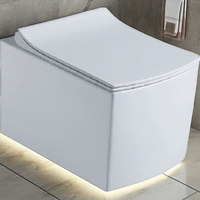 Vaisselle sanitaire murale moderne en céramique, toilette allongée à double chasse avec réservoir dissimulé, piège en P monobloc pour salle de bain