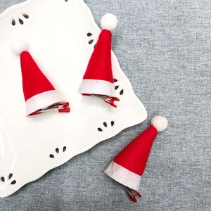 Mini chapeau de Père Noël créatif, épingle à cheveux, fête festive, <span class=keywords><strong>photo</strong></span> mignonne, décoration tridimensionnelle en peluche, coton polyester - Product Image 5
