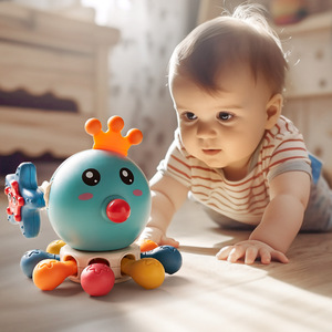 Jouet rotatif Octopus <span class=keywords><strong>Poppit</strong></span> pour bébés 1-3 ans Montessori interactif sensoriel anneaux de dentition en plastique presse activité Fidget jouets - Product Image 3