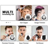 PRITECH – tondeuse à cheveux professionnelle Rechargeable sans fil pour hommes, avec écran Led de verrouillage de voyage 5 en 1, ensemble de toilettage IPX6
