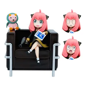 Cartoon Character Anya Forger Dolls Changeable Face Anime Spy x Family Pvc Action Figure Kid Toy
