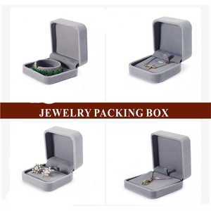 Custom Logo Red Velvet Wholesale Box Manufacturer <b>Rings</b> Earrings Pendant Jewelry Packaging Boxes Set - Product Image 3