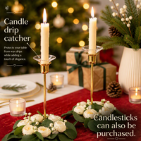 Lot de 3 protège-gouttes dorés pour bougies, plateaux anti-gouttes pour bougies coniques, décoration d'intérieur et de mariage