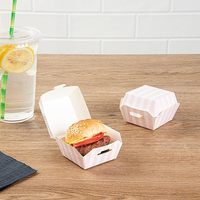 Caja para Hamburguesas Plegable con Superficie Lisa, Papel Texturizado, Caja de Almacenamiento Resistente, Caja para Hamburguesas Clásica, Práctica y Duradera, Caja Marrón