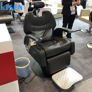 Kisen Luxury Takara Belmont Electric Black Barber Chair For Barbershop Chair Beauty Salon Furniture Barber Chairs For Men