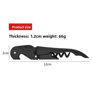 Vente en gros d'usine <span class=keywords><strong>Tire</strong></span>-<span class=keywords><strong>bouchon</strong></span> décapsuleur multifonction en acier inoxydable noir mat à double charnière, modèle Sea Horse Knife - Product Image 3
